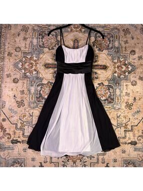 Vintage City Triangles Early 2000s Emo Club Girl Black and White Mini Dress S